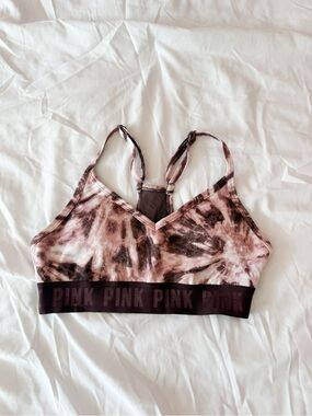 PINK Victoria’s Secret Active Pink Tie Dye Racerback Sports Bra Size XS